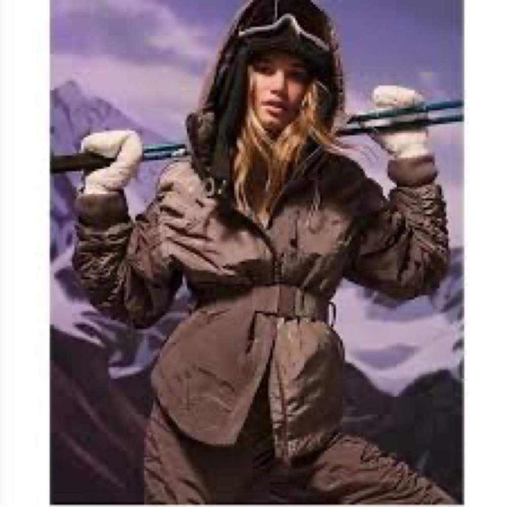 NWOT Free People Lift Love Jacket Coat Gray Belted Snow MEDIUM
